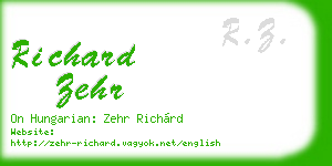 richard zehr business card