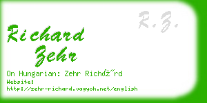 richard zehr business card